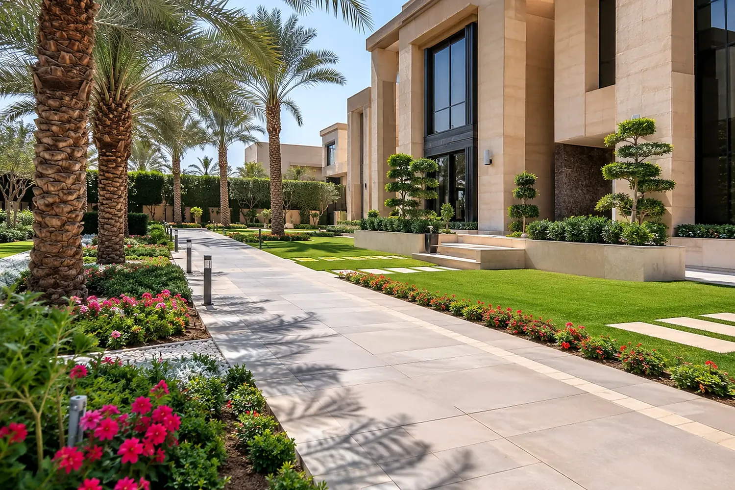 Landscaped garden in Saudi Arabia